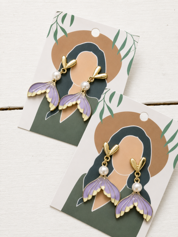 Purple Mermaid Tale Earrings