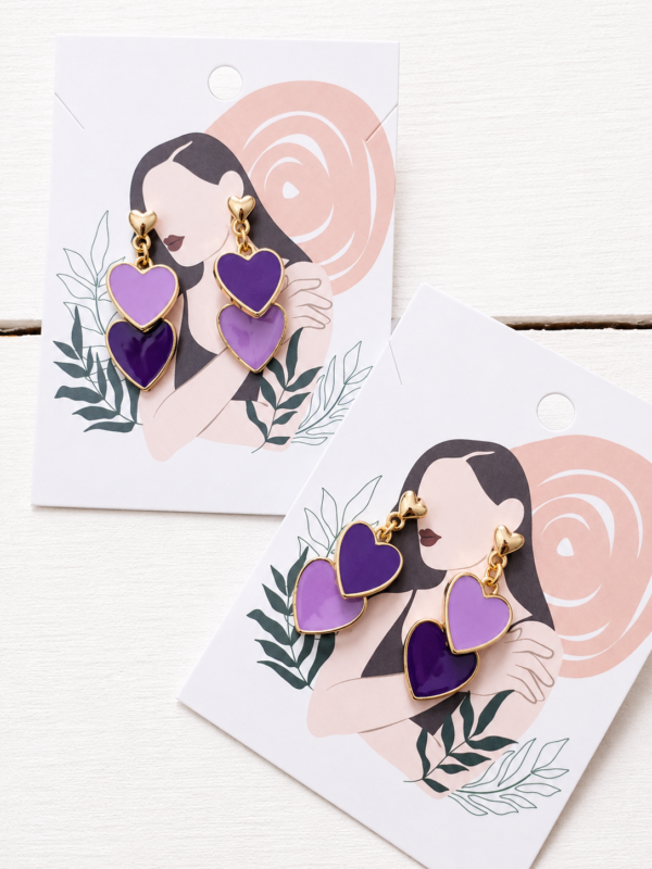 Purple Heart Earrings