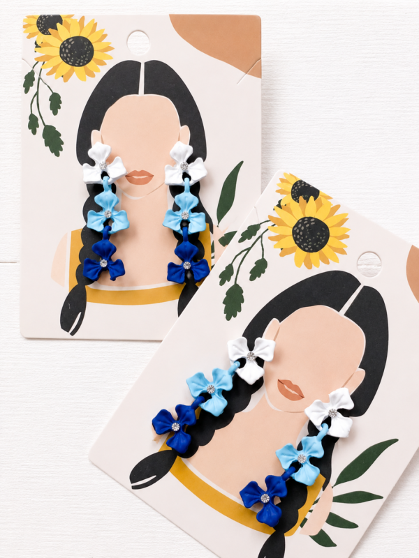 Blue Flower Dangle Earrings