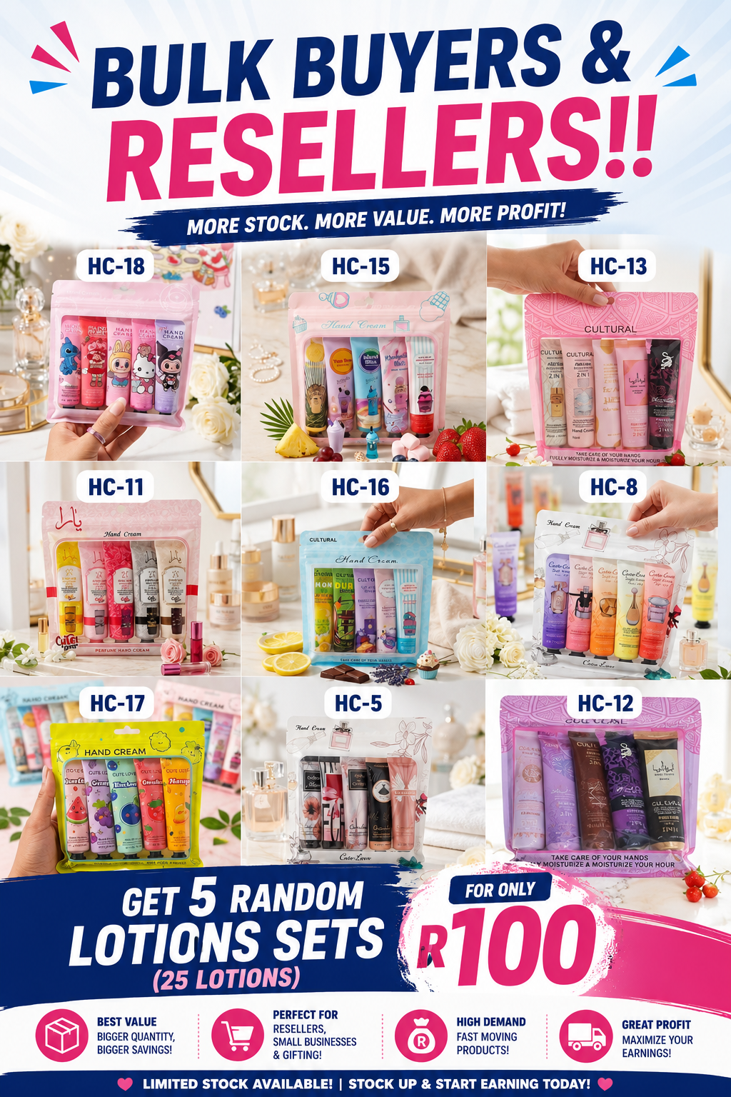 Random 5 Sets of Lotions (25 Lotions)