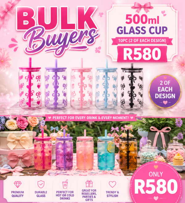 10pc 500ml Bow Glass